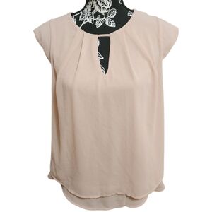 Monteau Chiffon Layered Cap Sleeve Top